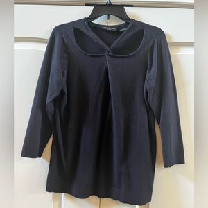 Cute Lane Bryant crisscross front black shirt